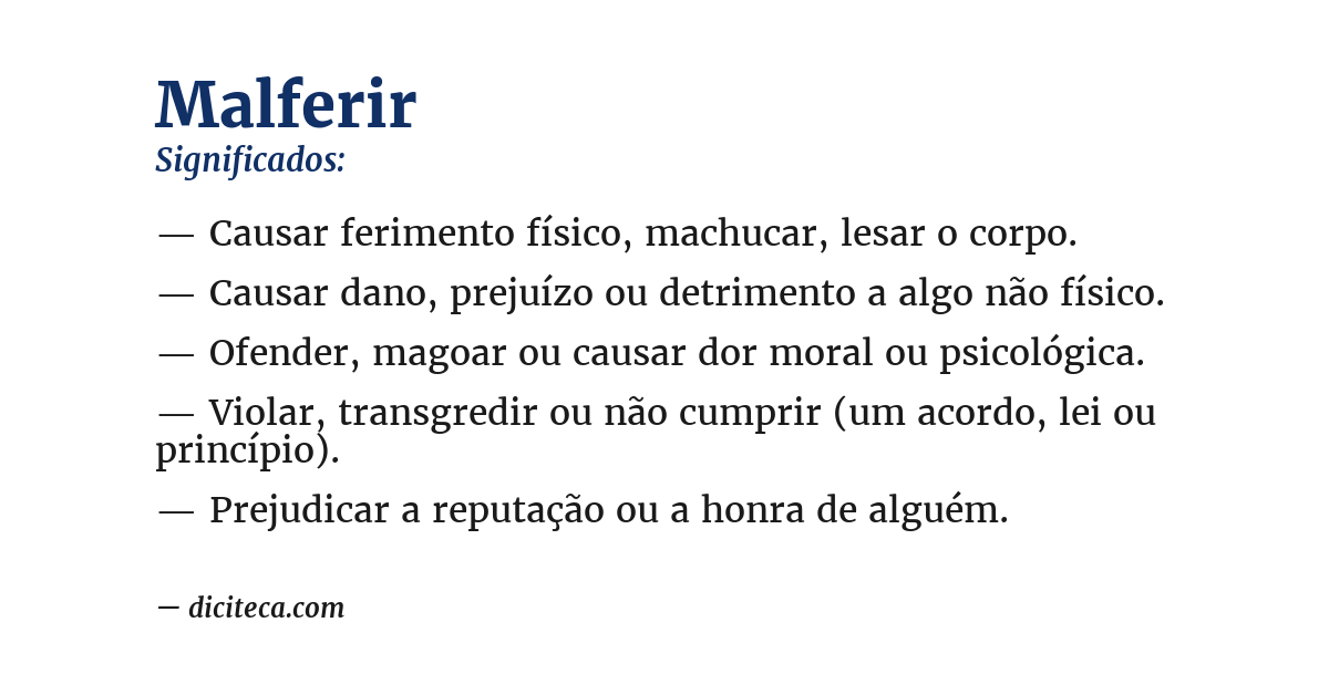 Significado de malferir