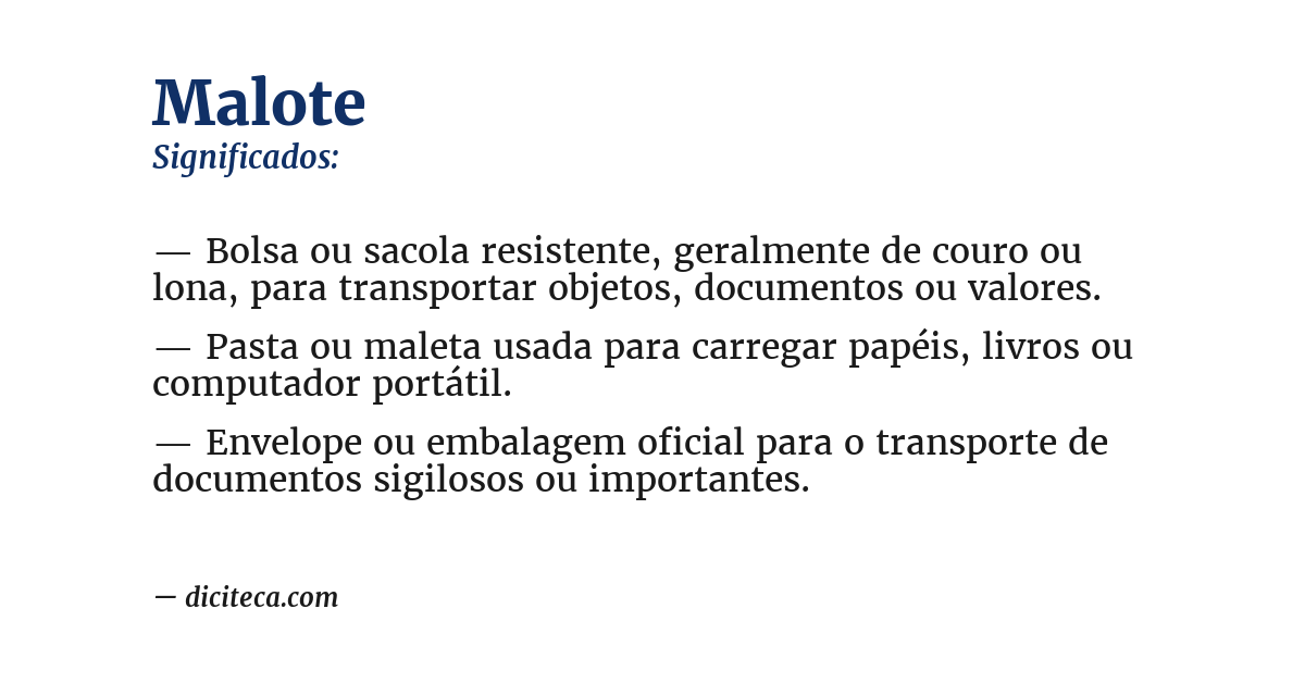 Significado de malote
