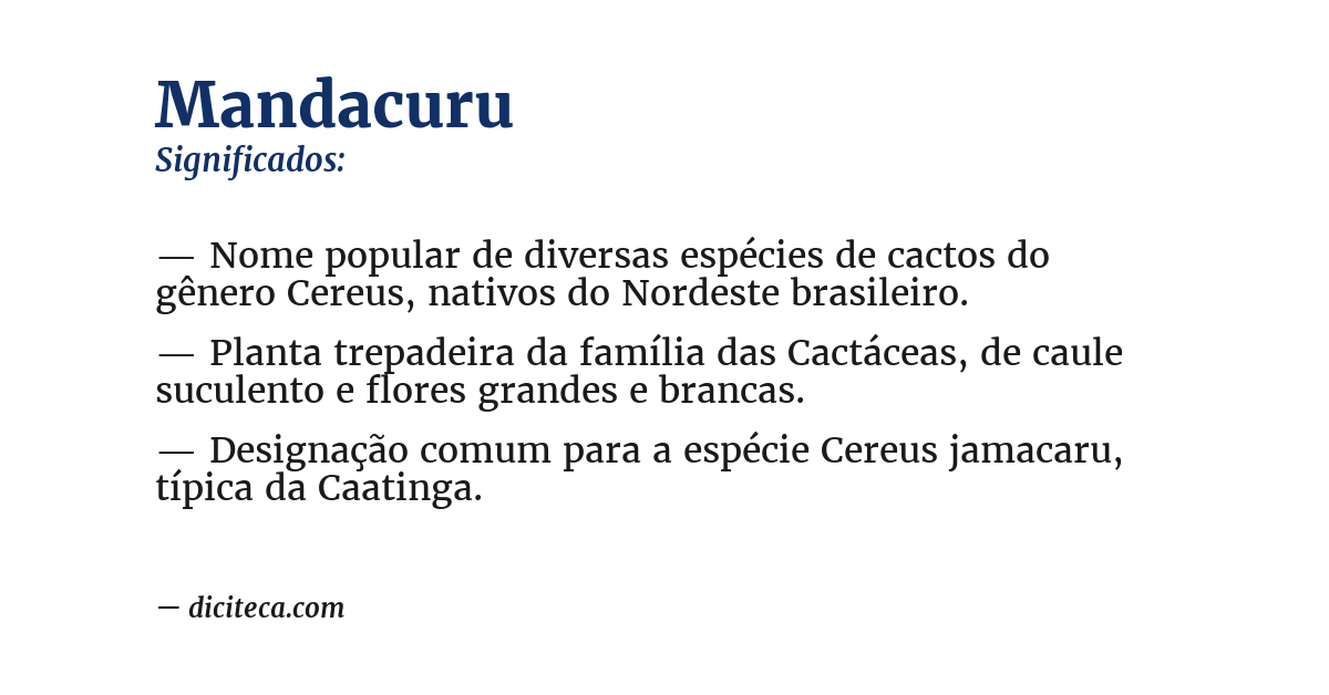 Significado de mandacuru