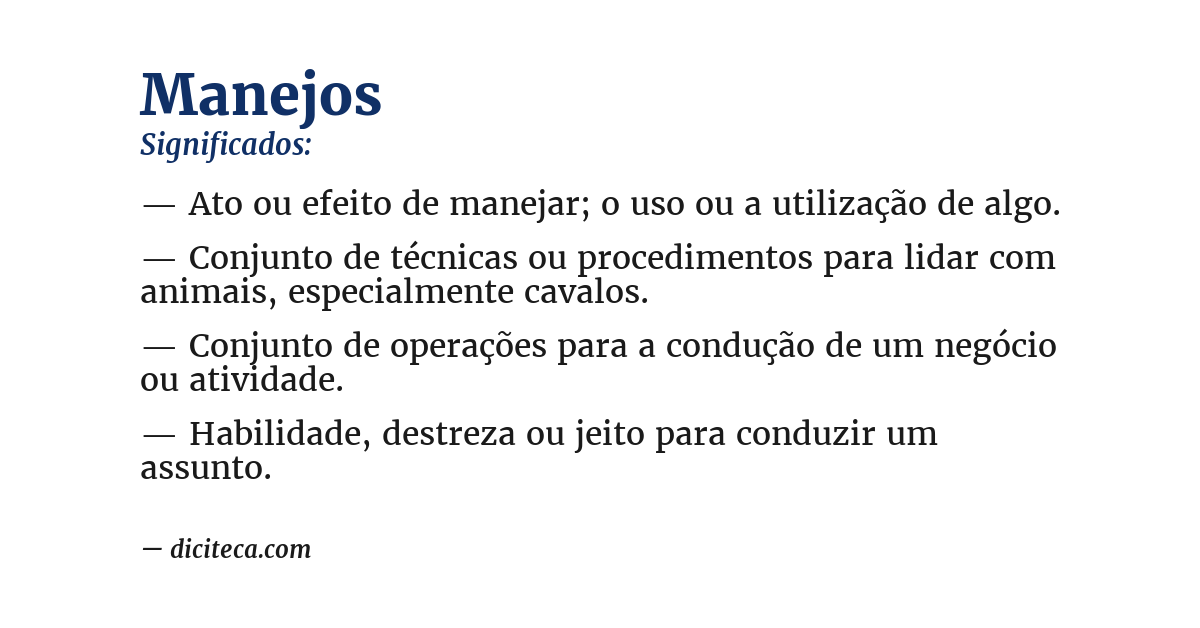 Significado de manejos