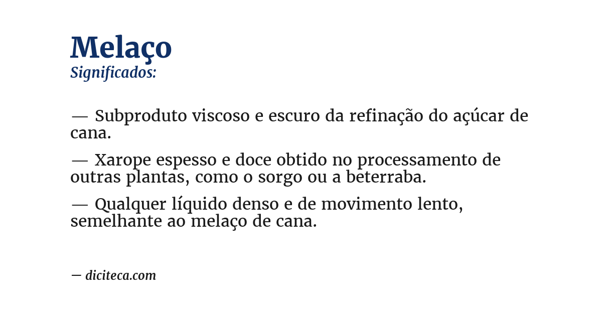 Significado de melaço