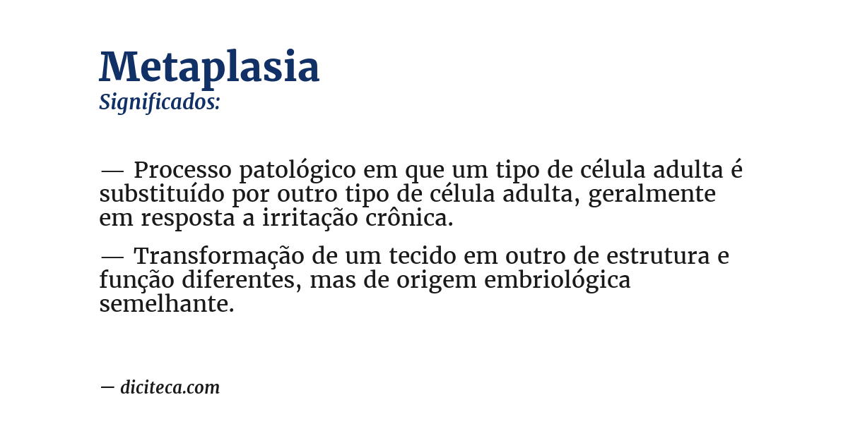 Significado de metaplasia