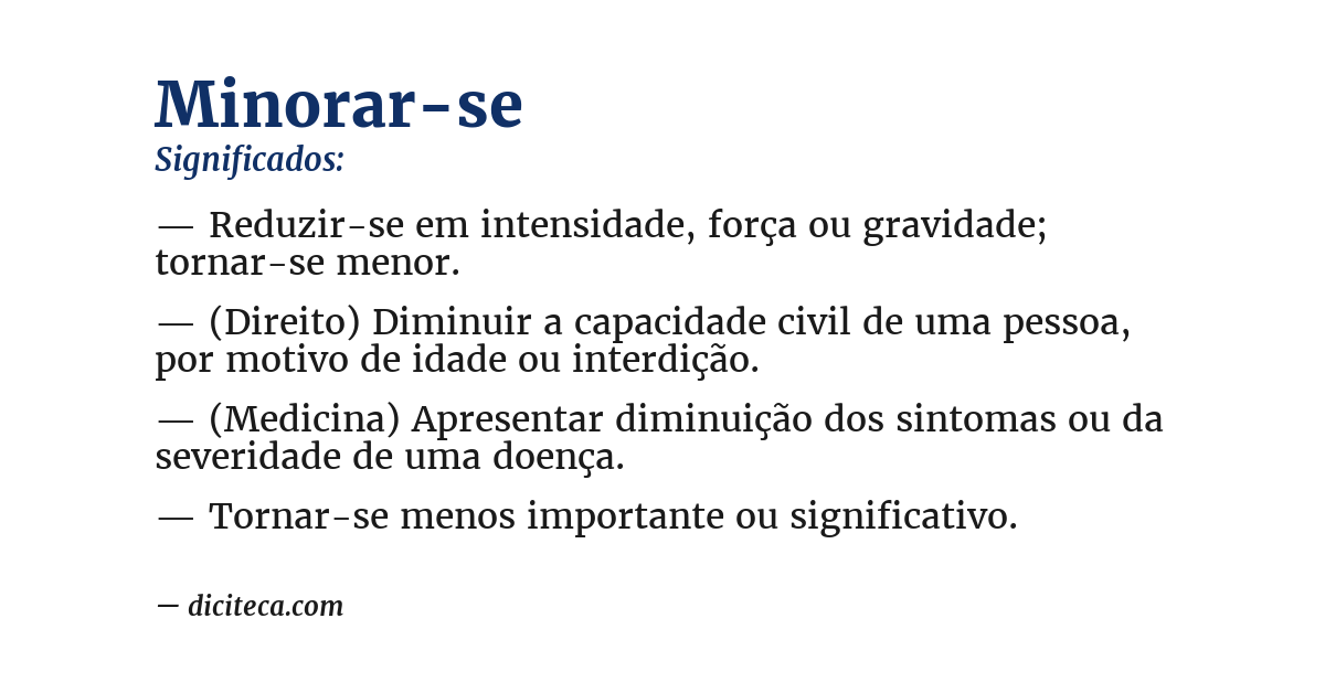 Significado de minorar-se