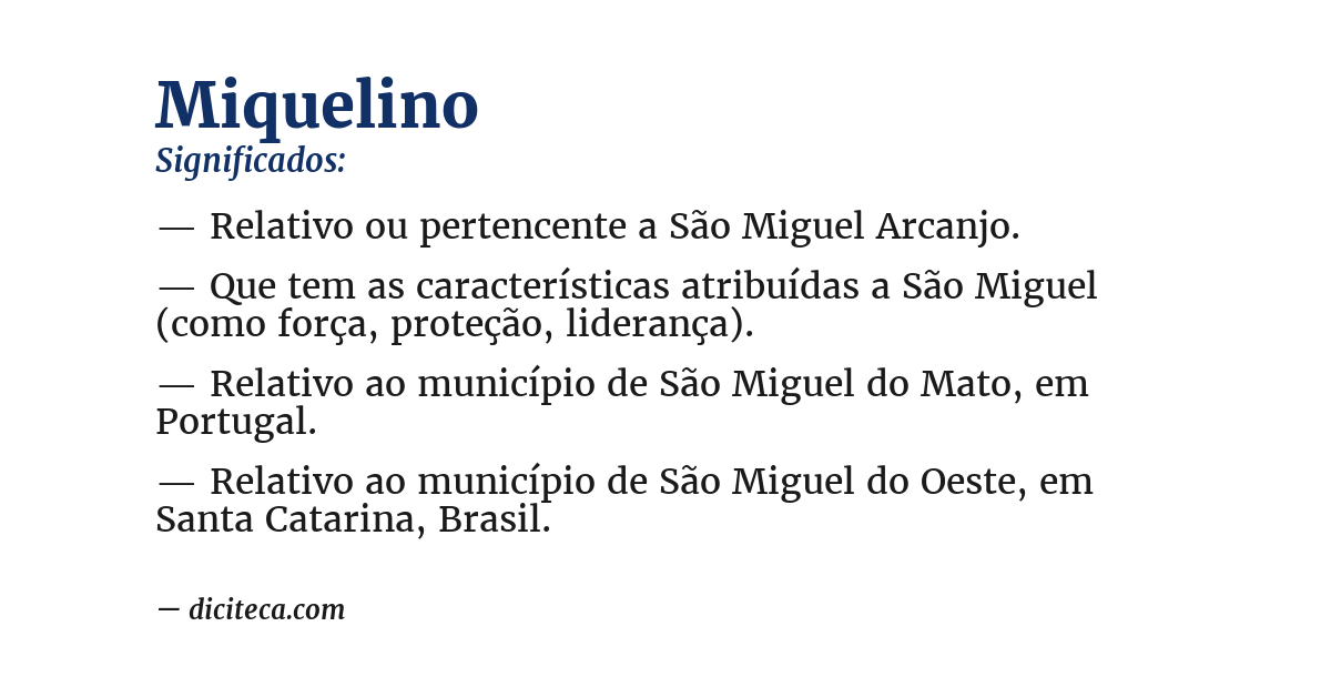 Significado de miquelino