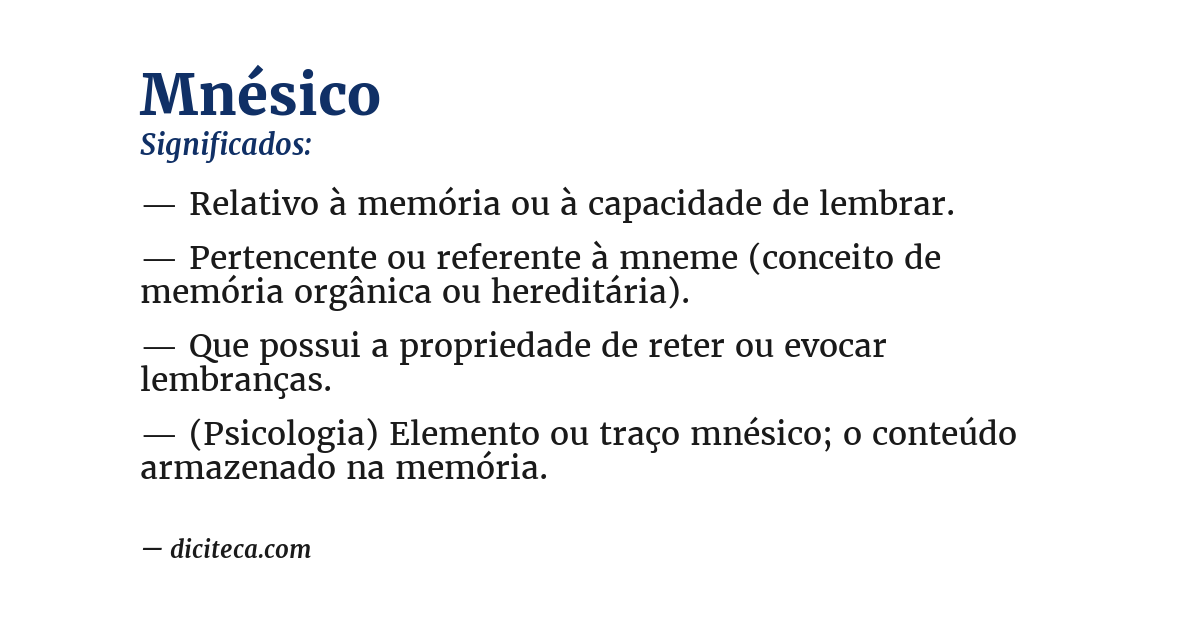 Significado de mnésico
