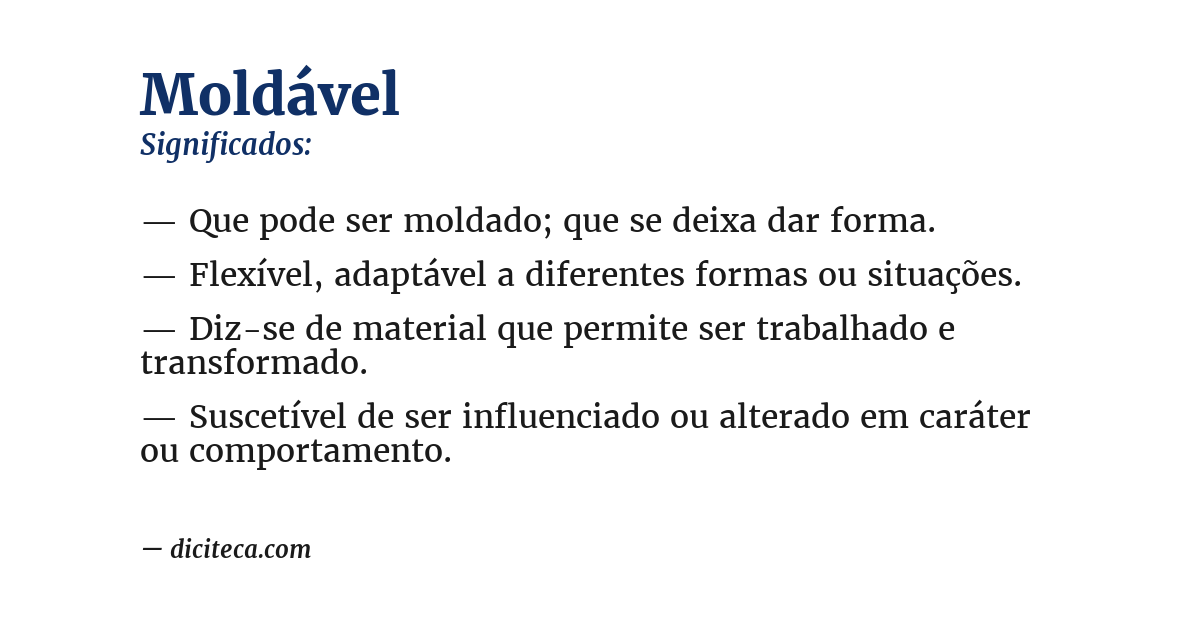 Significado de moldável