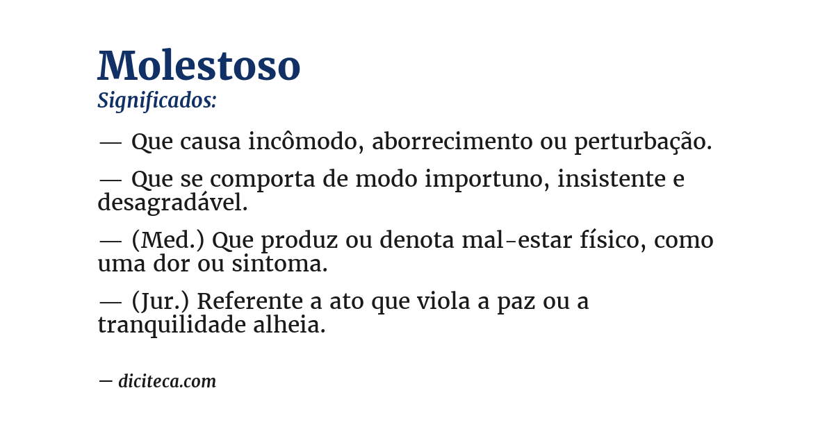 Significado de molestoso