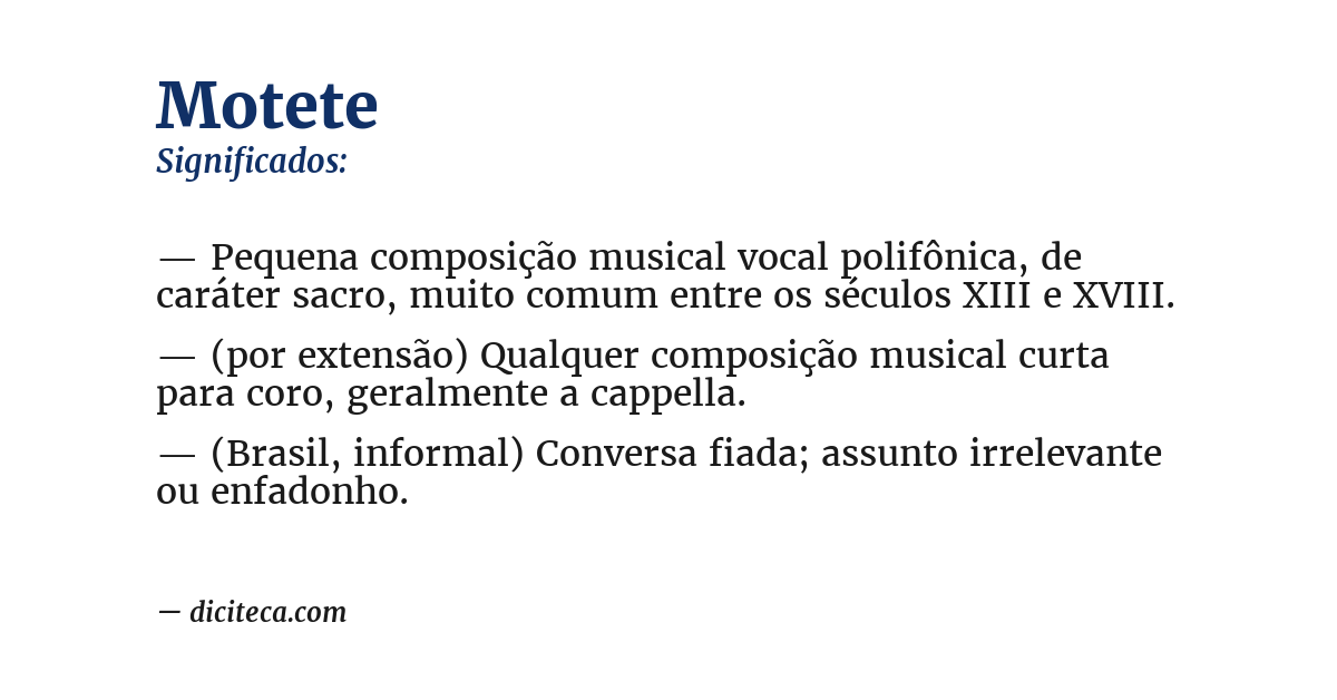 Significado de motete