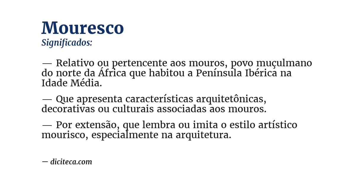Significado de mouresco