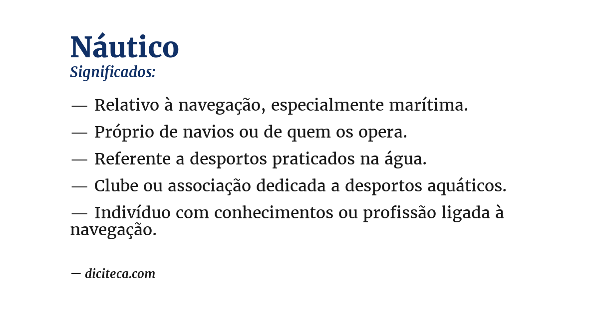 Significado de náutico