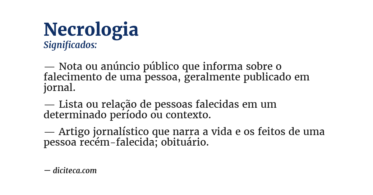 Significado de necrologia