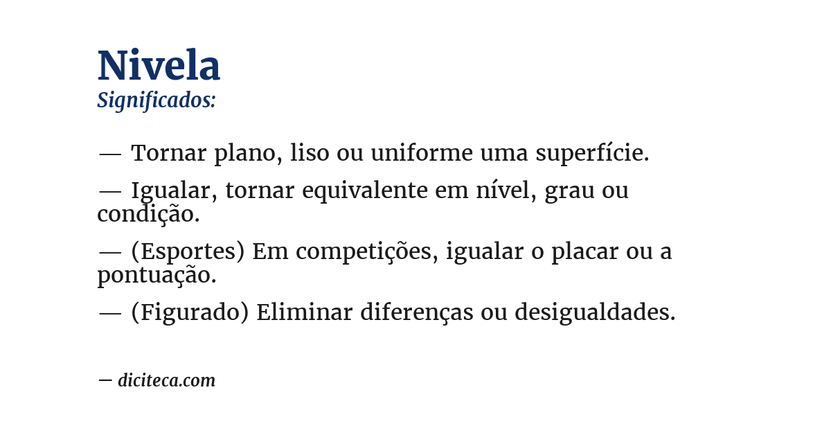 Significado de nivela