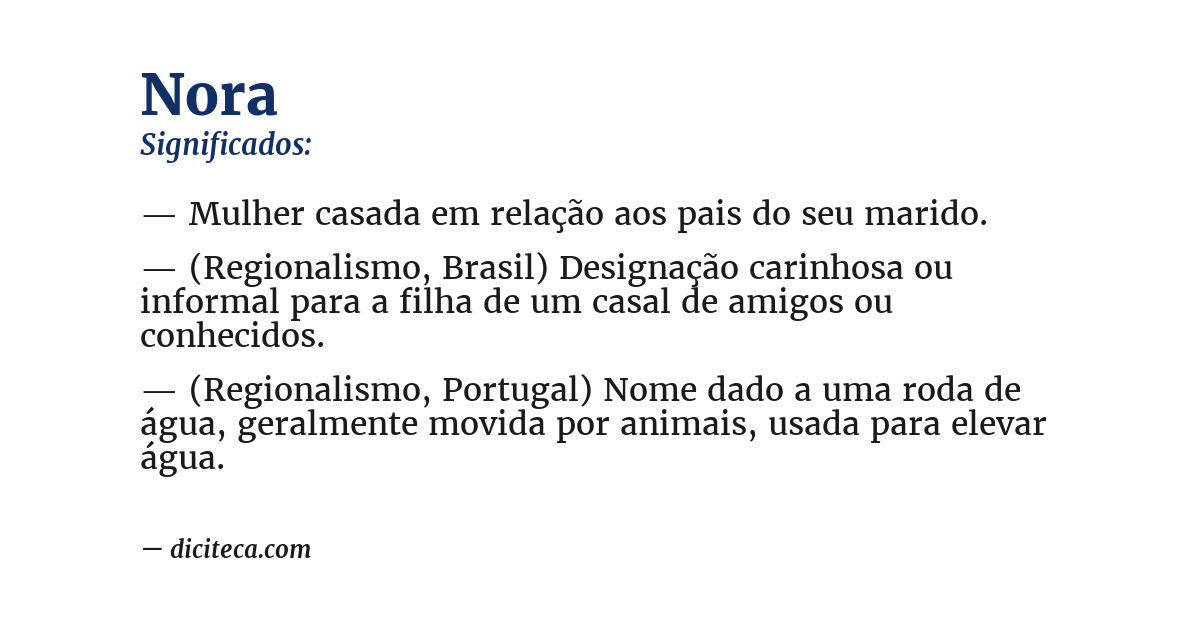 Significado de nora