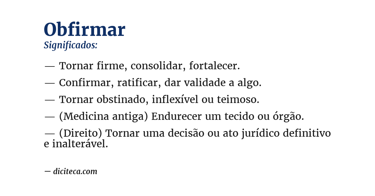 Significado de obfirmar