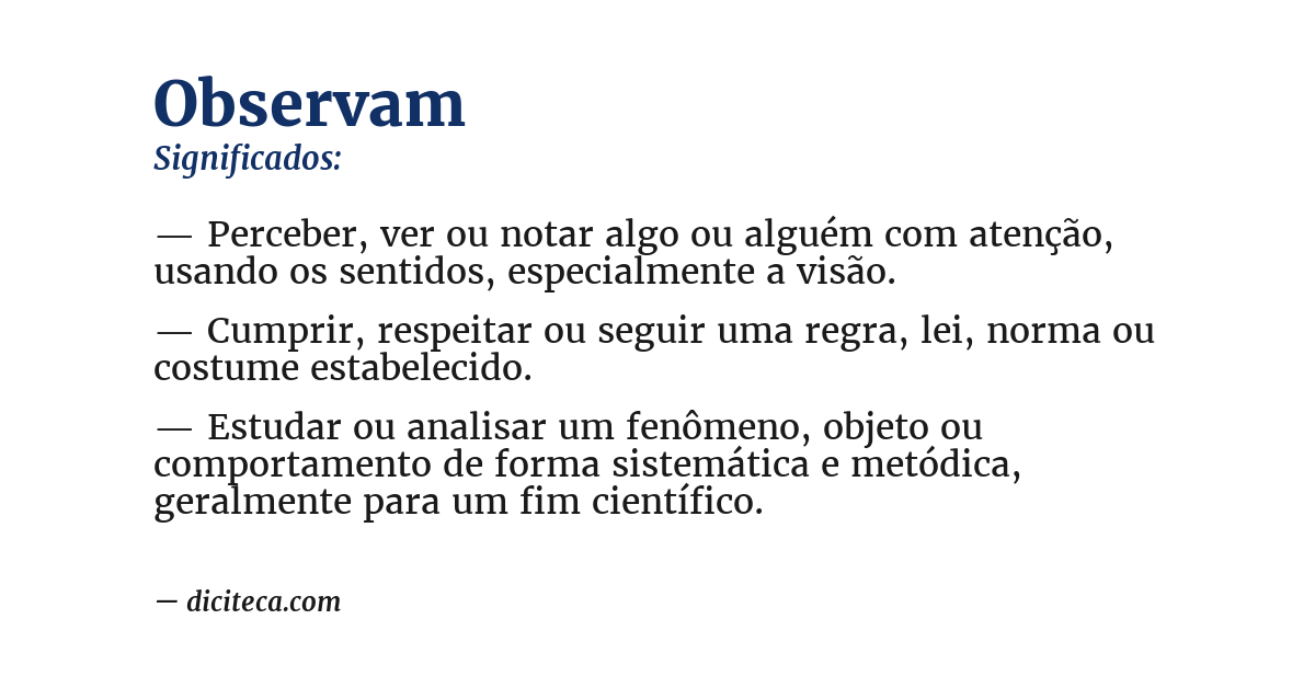 Significado de observam