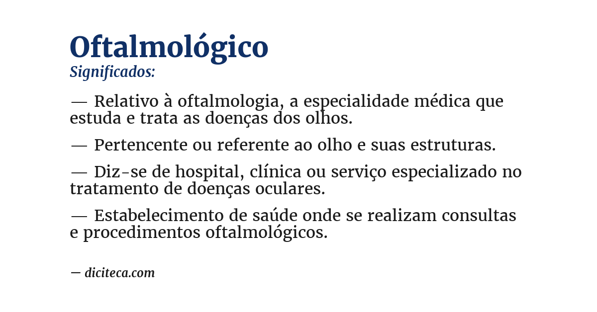 Significado de oftalmológico