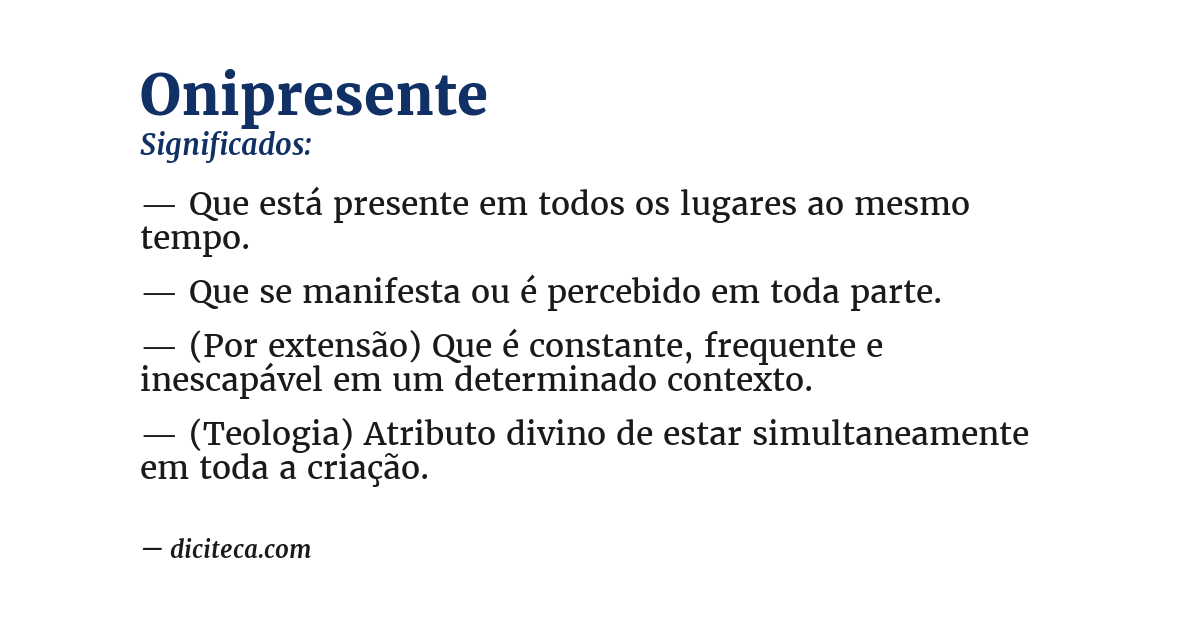 Significado de onipresente