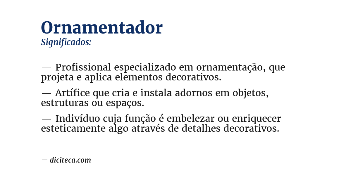 Significado de ornamentador