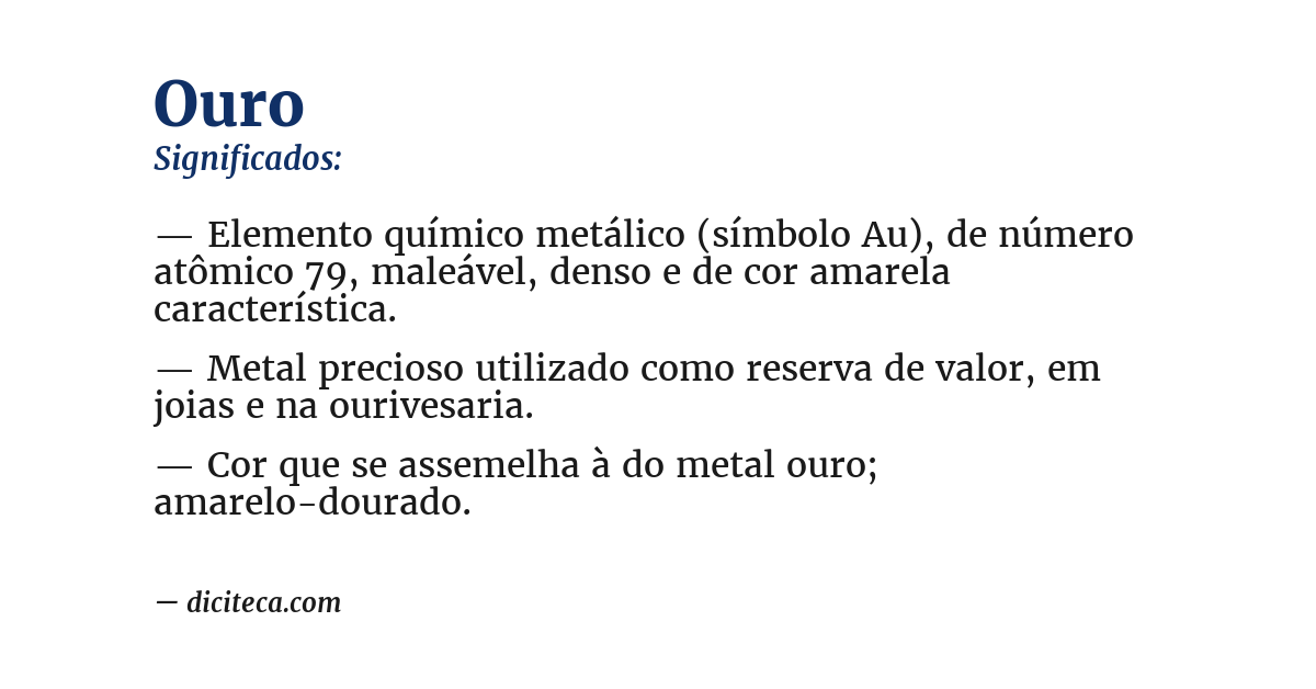 Significado de ouro