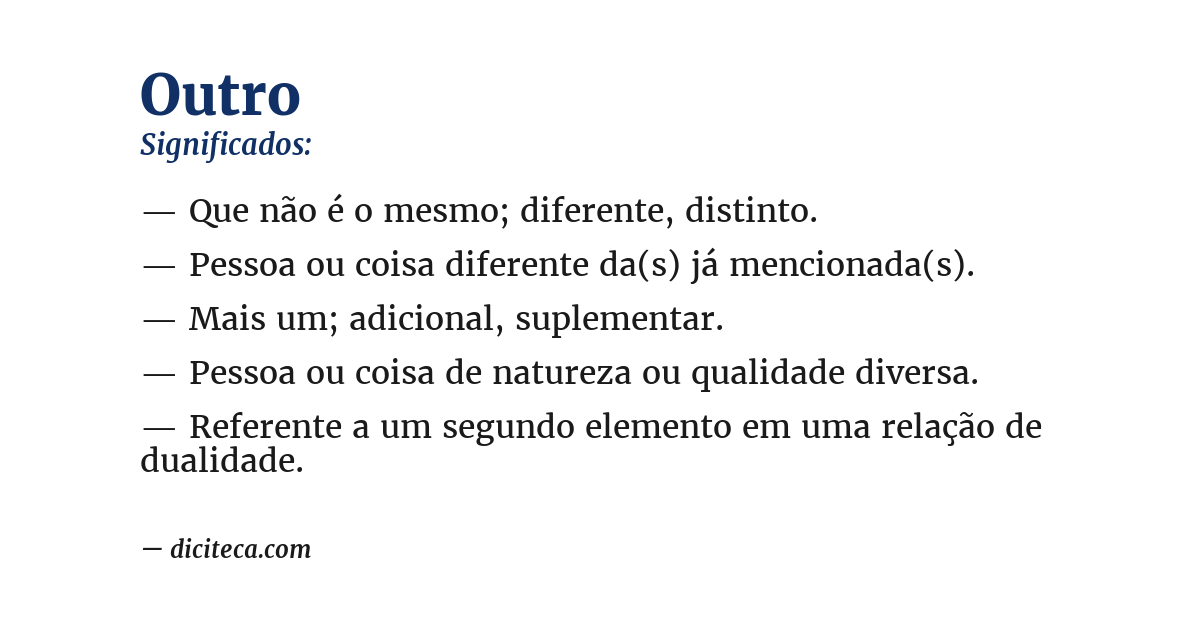 Significado de outro