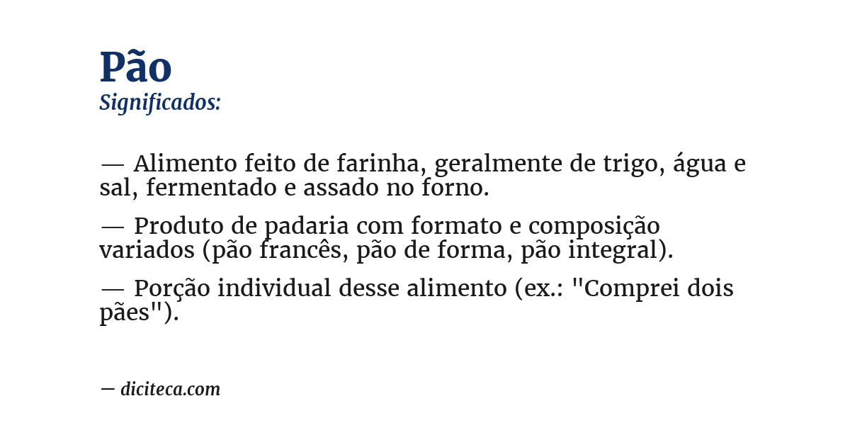 Significado de pão