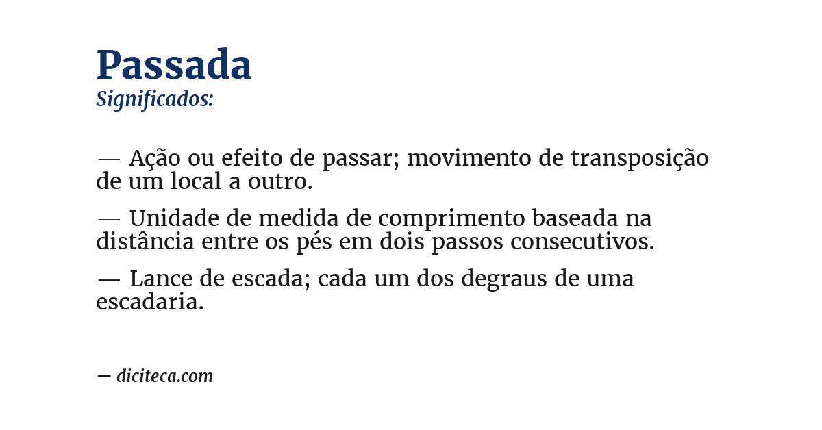 Significado de passada
