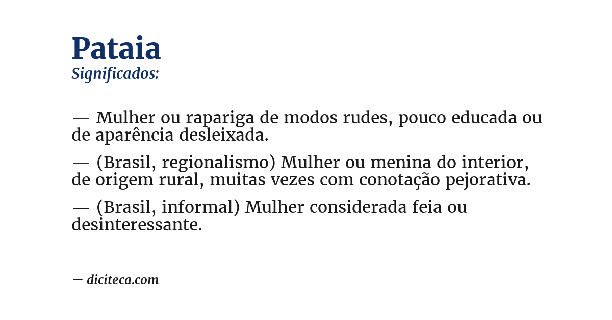 Significado de pataia