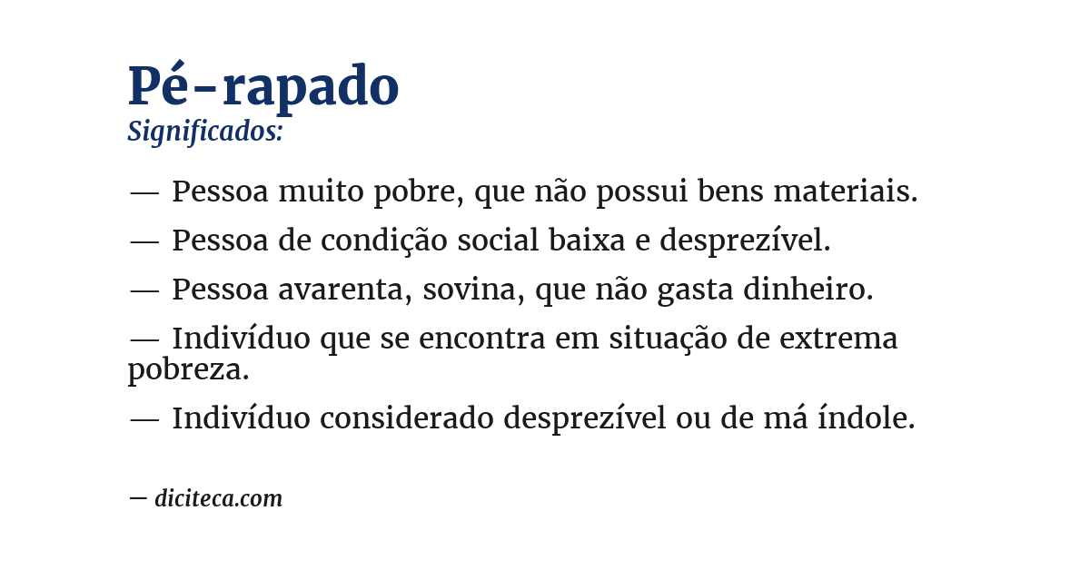Significado de pé-rapado