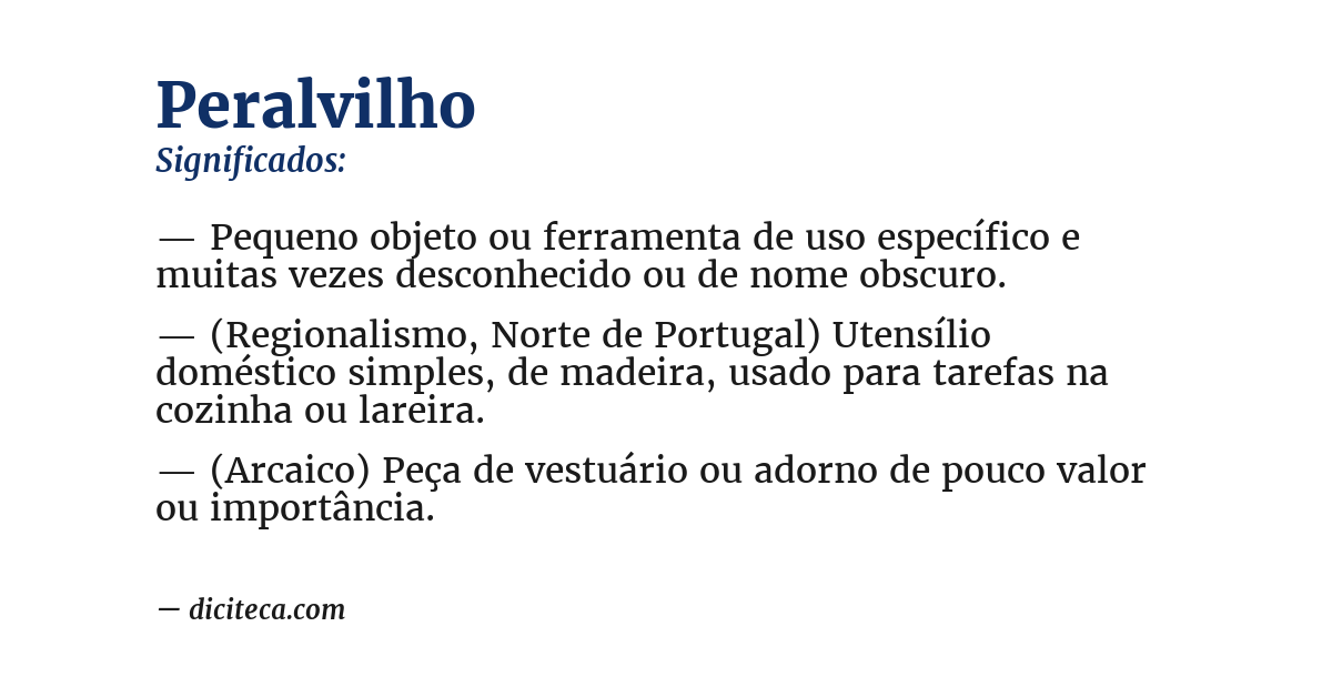 Significado de peralvilho