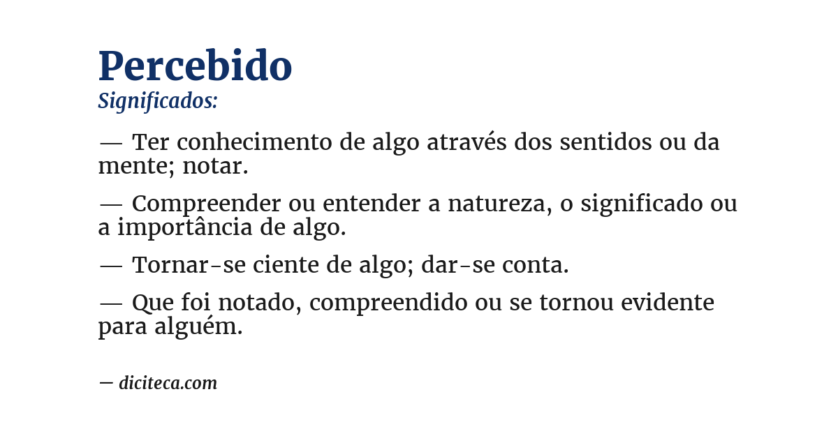 Significado de percebido