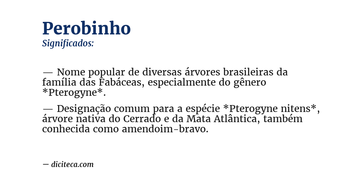 Significado de perobinho
