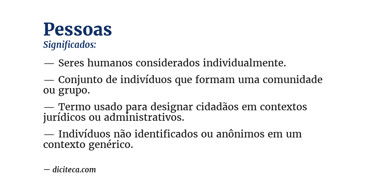 Significado de pessoas