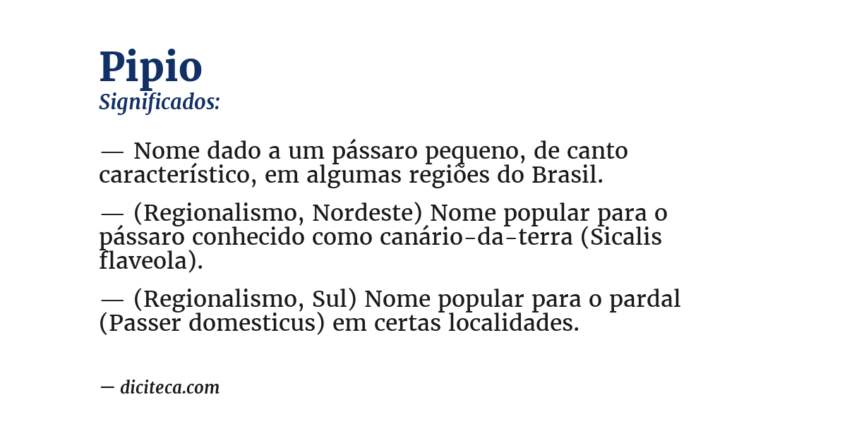 Significado de pipio