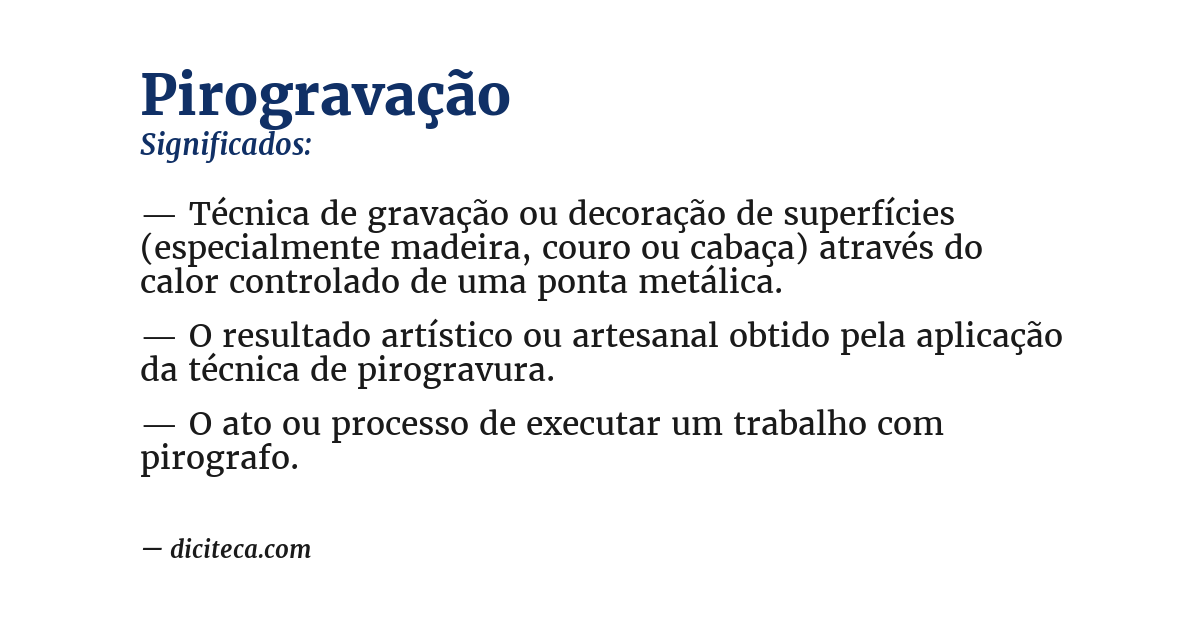 Significado de pirogravação