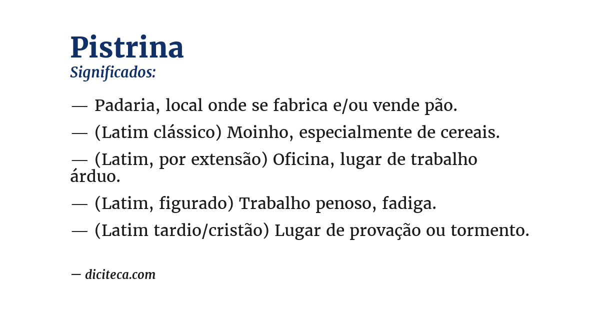 Significado de pistrina
