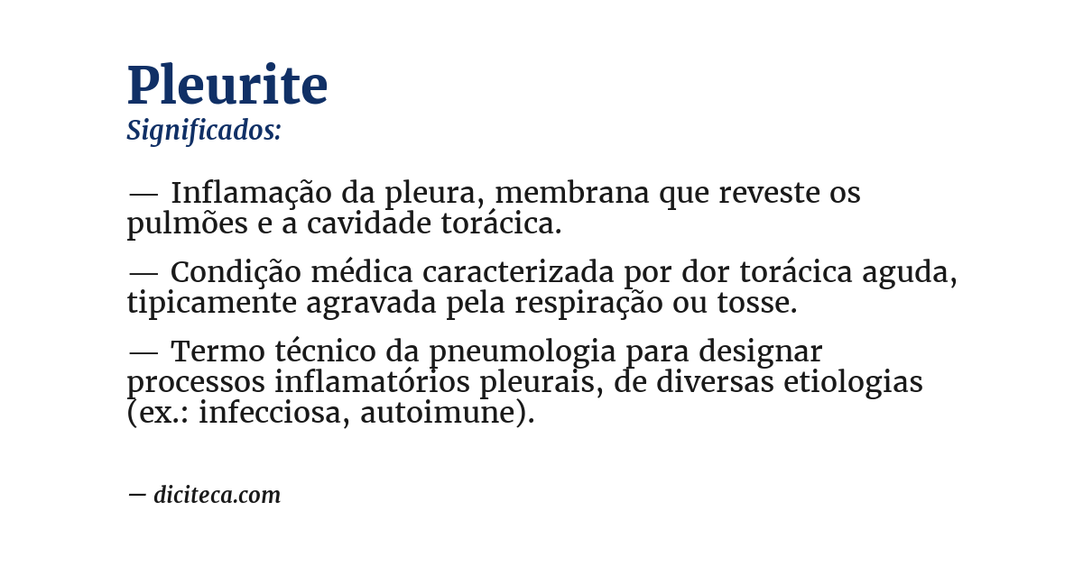 Significado de pleurite