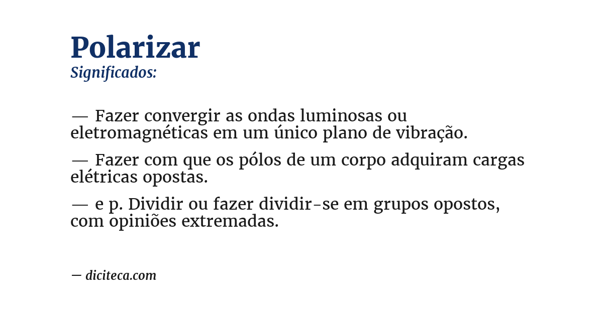 Significado de polarizar