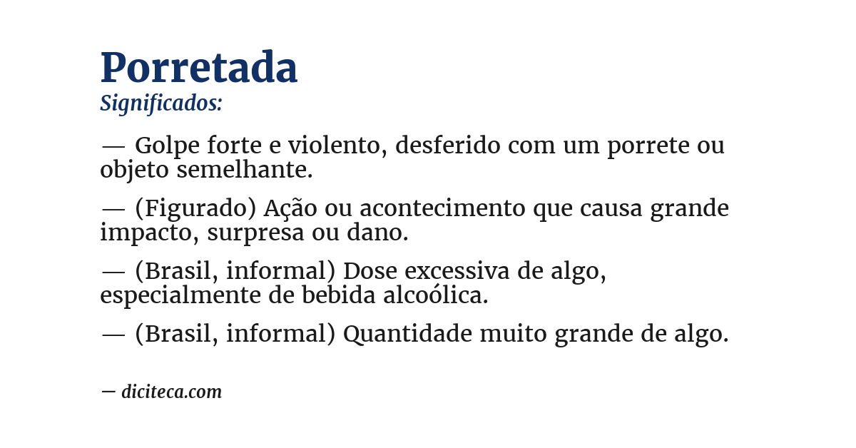 Significado de porretada