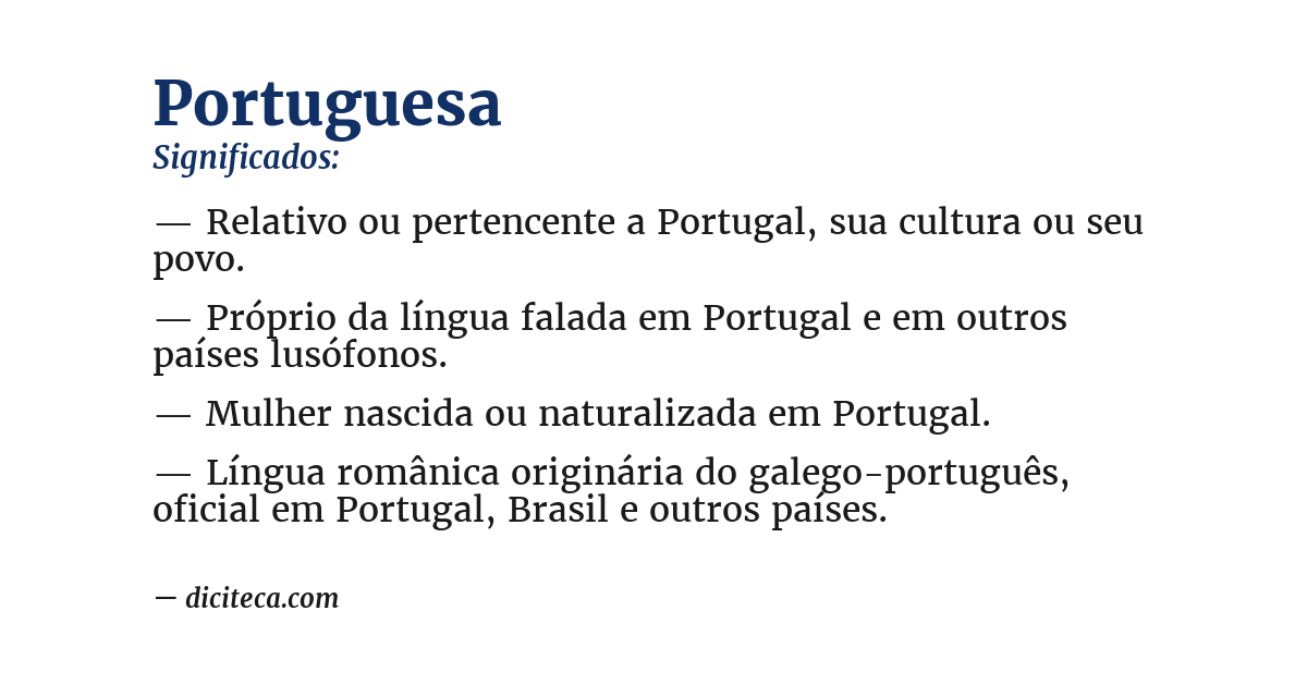 Significado de portuguesa