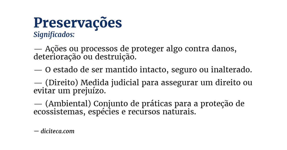 Significado de preservações
