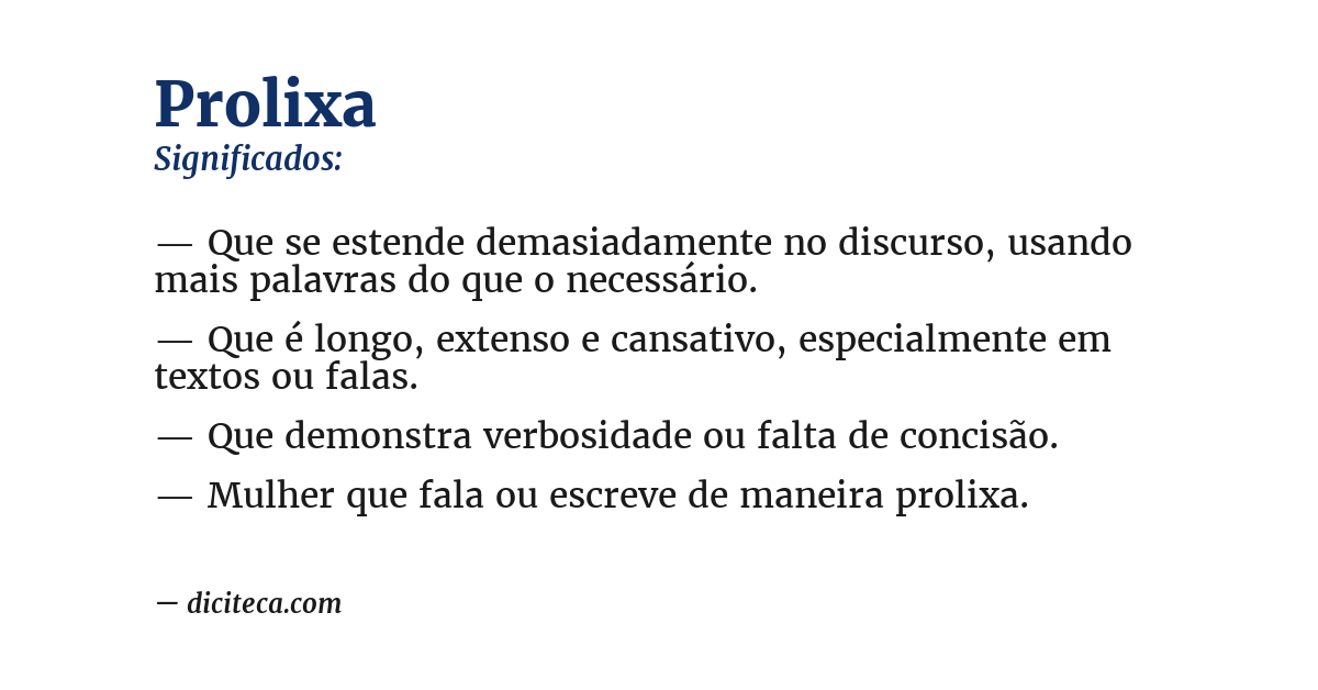 Significado de prolixa