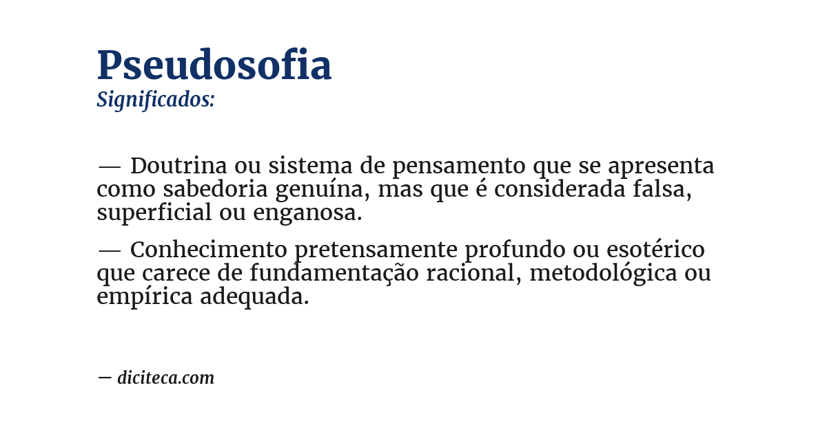 Significado de pseudosofia