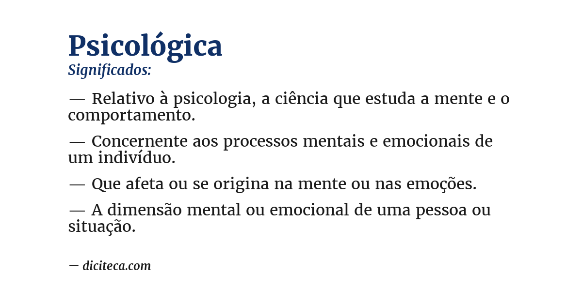 Significado de psicológica