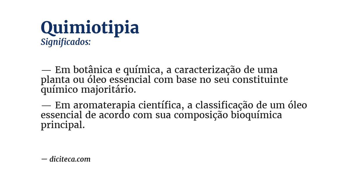 Significado de quimiotipia