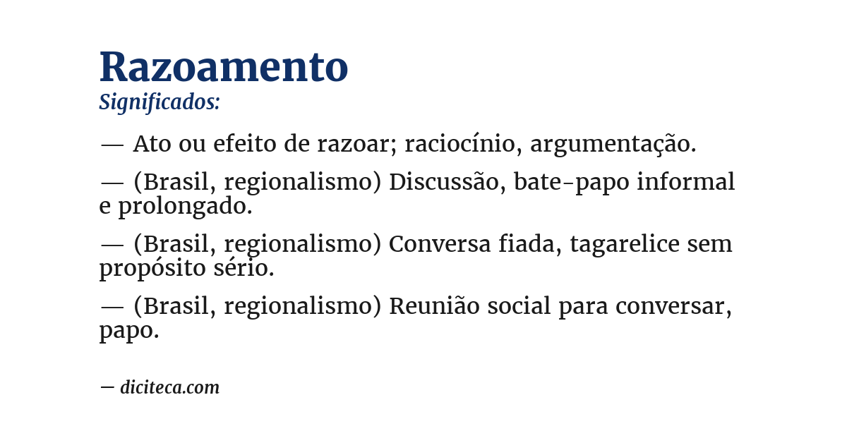 Significado de razoamento