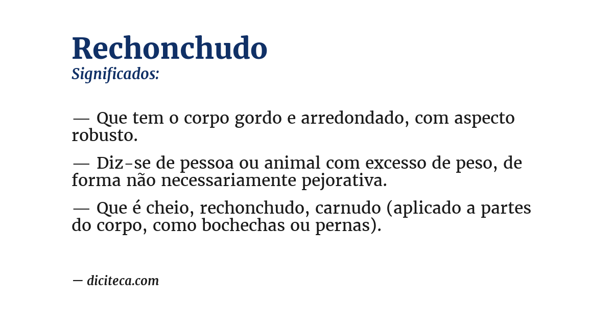 Significado de rechonchudo