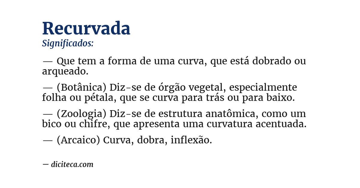 Significado de recurvada