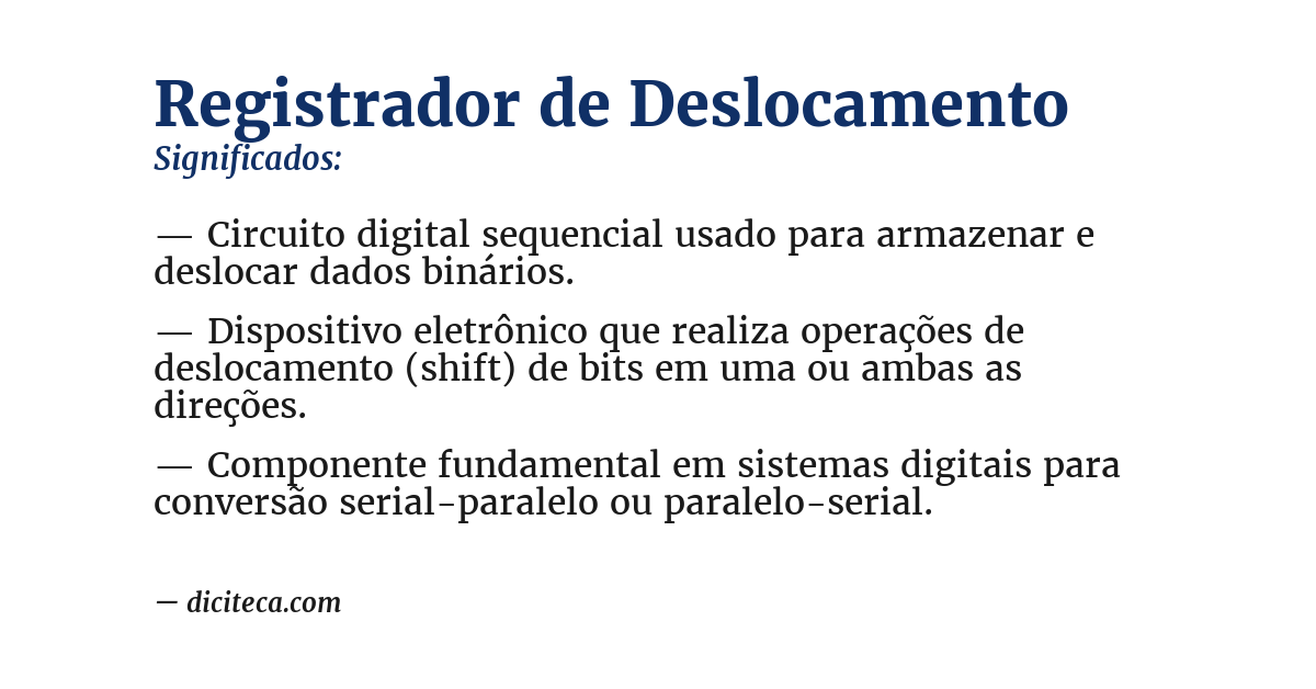 Significado de registrador de deslocamento
