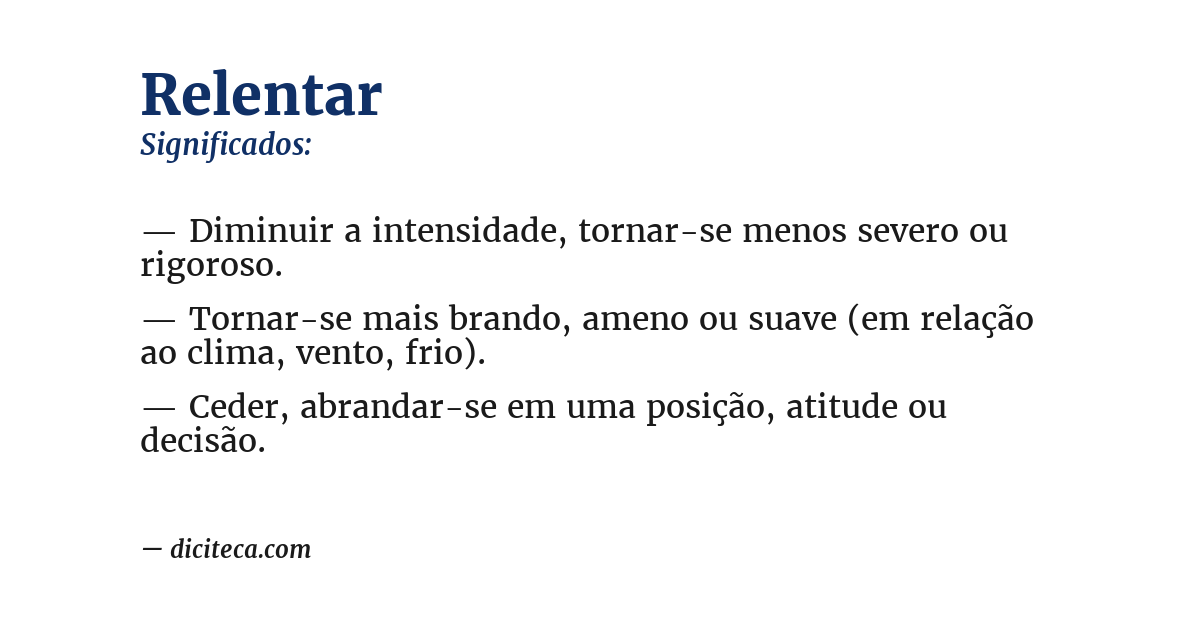Significado de relentar