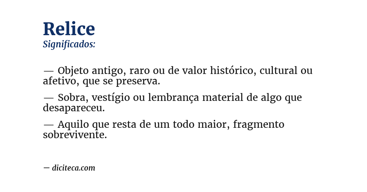 Significado de relice